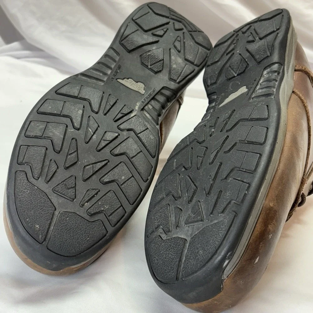 Red Wing Brown Leather Steel Toe Work Shoes Men's US‎ 9.5 2E 6708 Oil Resistant